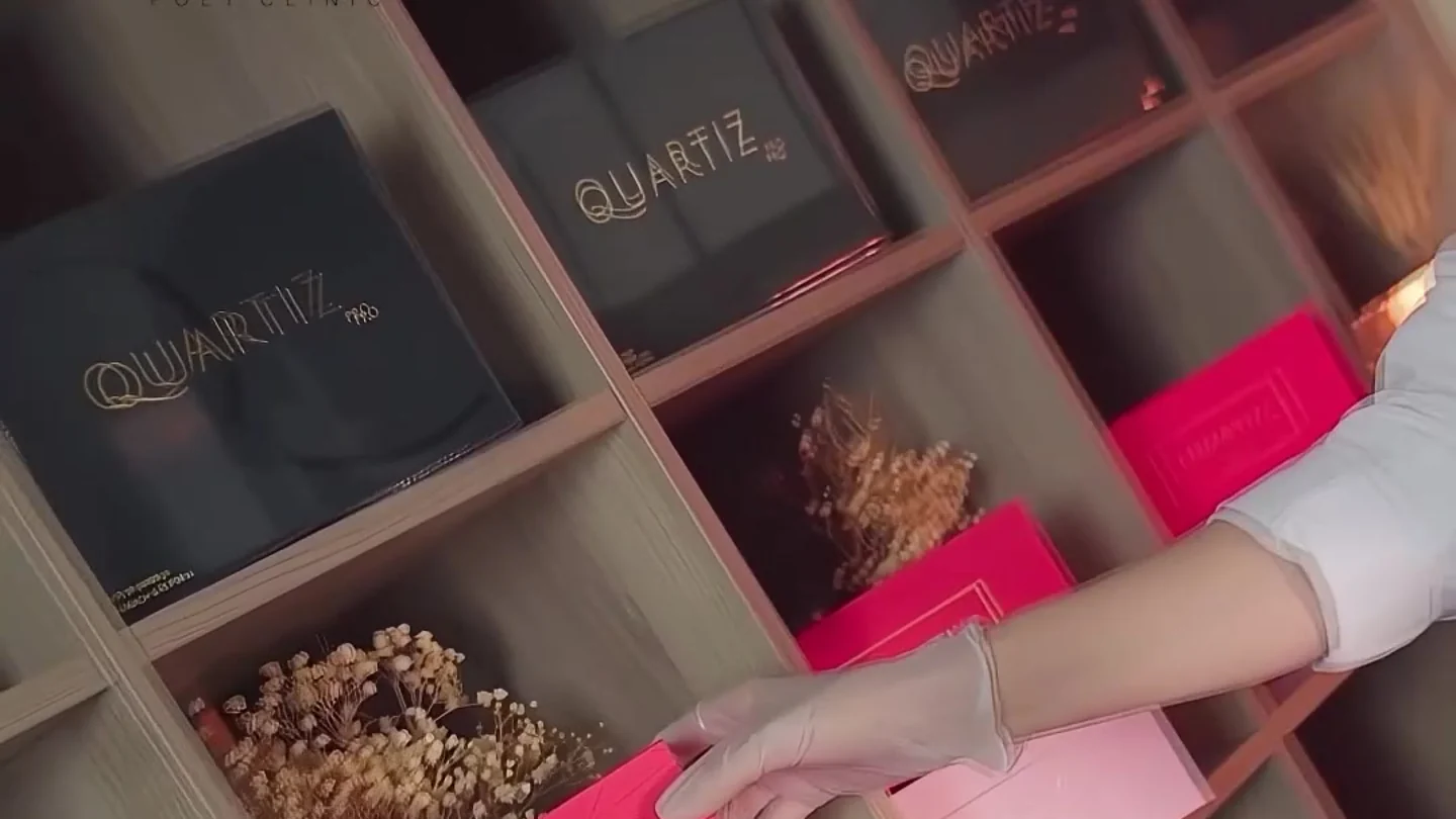 A display of products in DamaRose’s Quartiz video